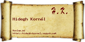 Hidegh Kornél névjegykártya