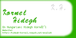 kornel hidegh business card